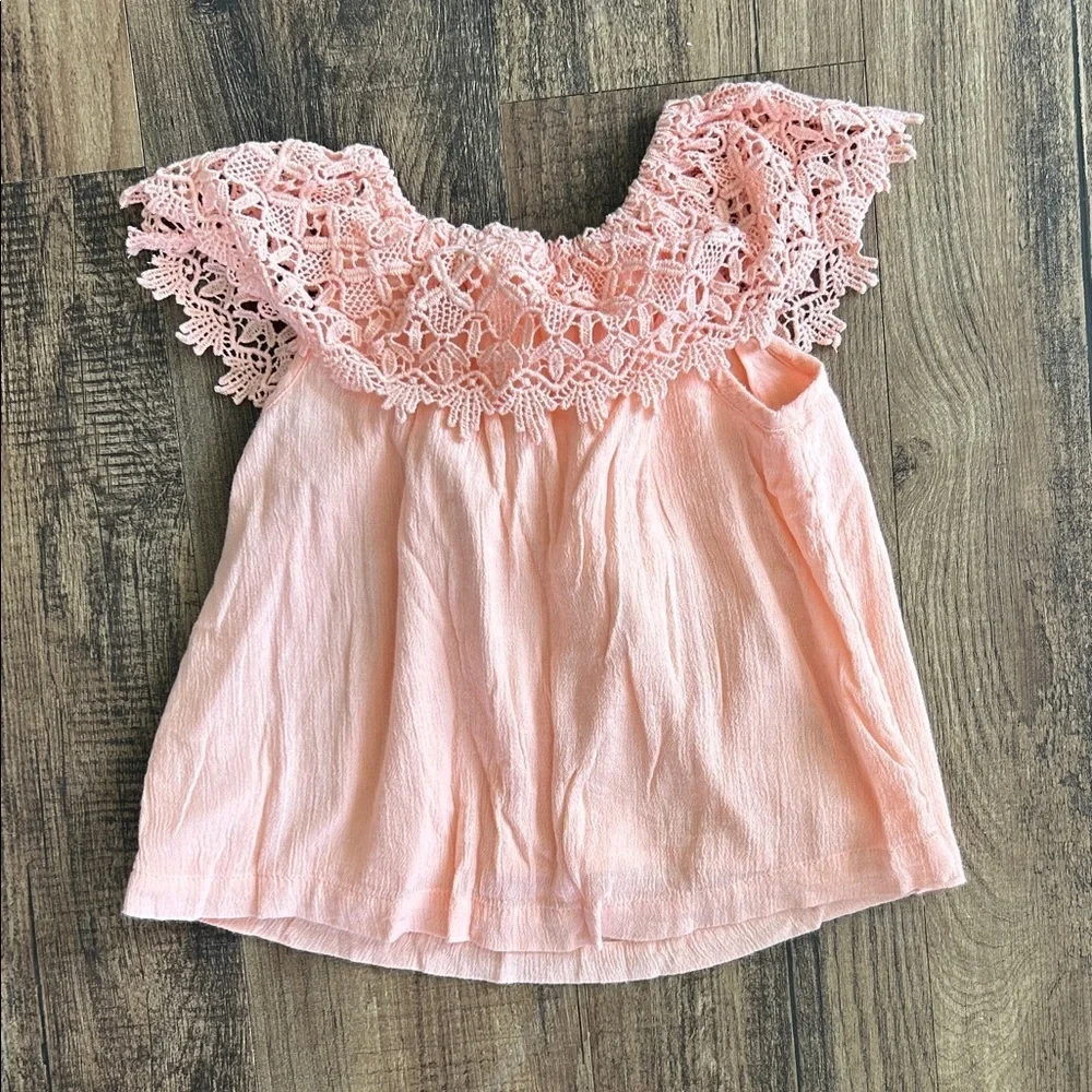 GAP Pink Kids Blouse with Lace Detail